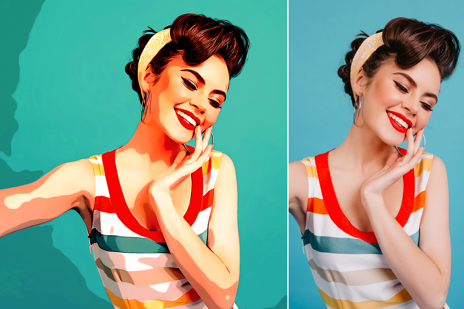 Image to cartoon converter photoshop action add ons graphicriver